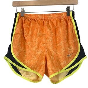Nike Running Shorts Womens XS Orange Abstract Athletic Athleisure Gym Fitness